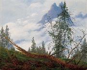 Caspar David Friedrich Mountain Peak with Drifting Clouds china oil painting artist
